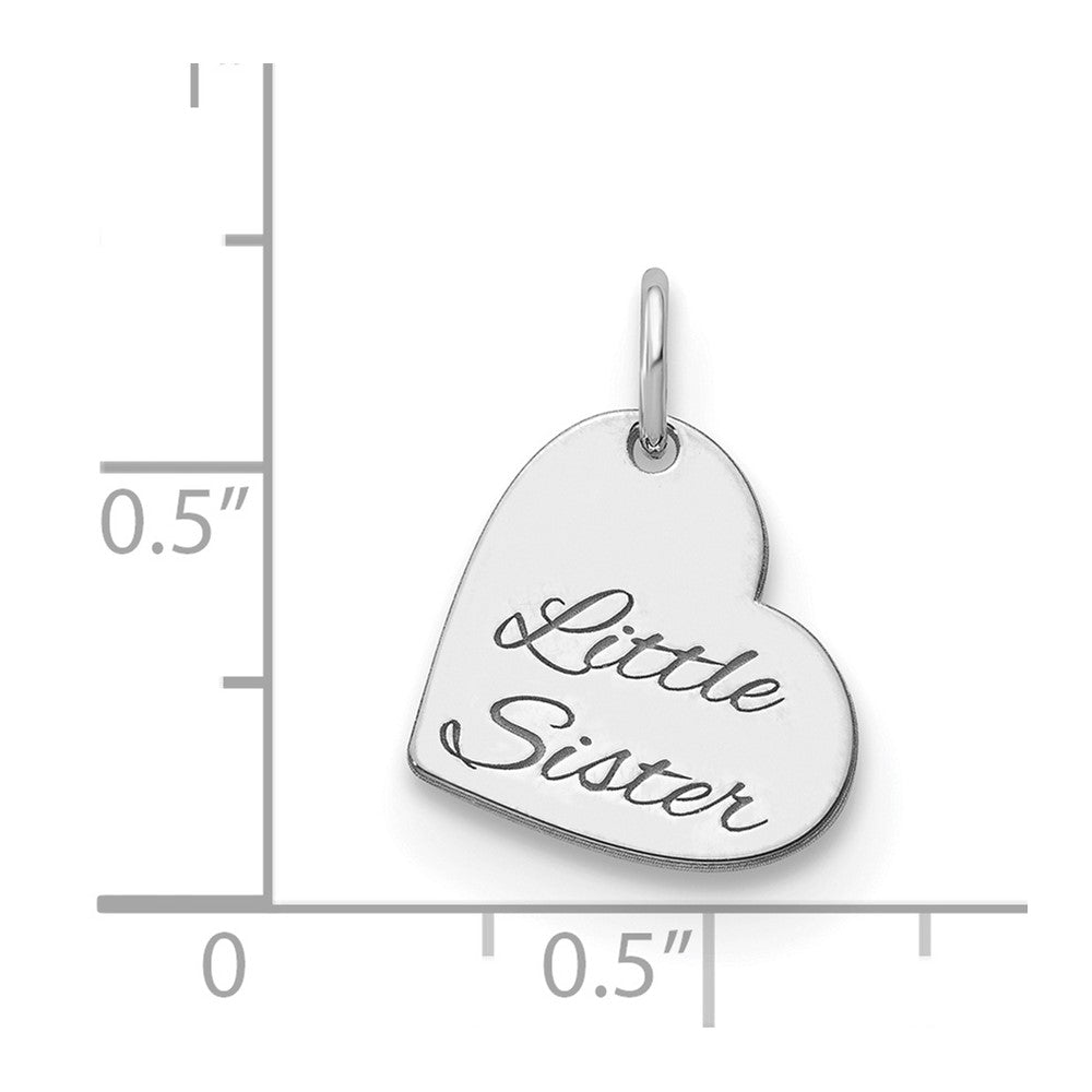Sterling Silver/Rhodium-plated Personalized Heart charm