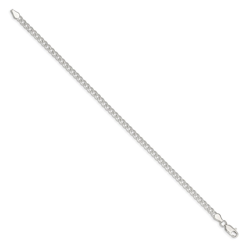 Sterling Silver 3.8mm Pav‚ Curb Chain 7 inches