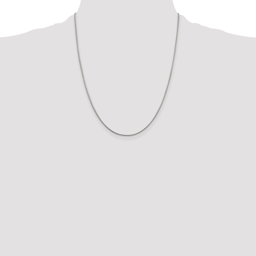 Sterling Silver Rhodium-plated 1mm Round Snake Chain 22 Inches
