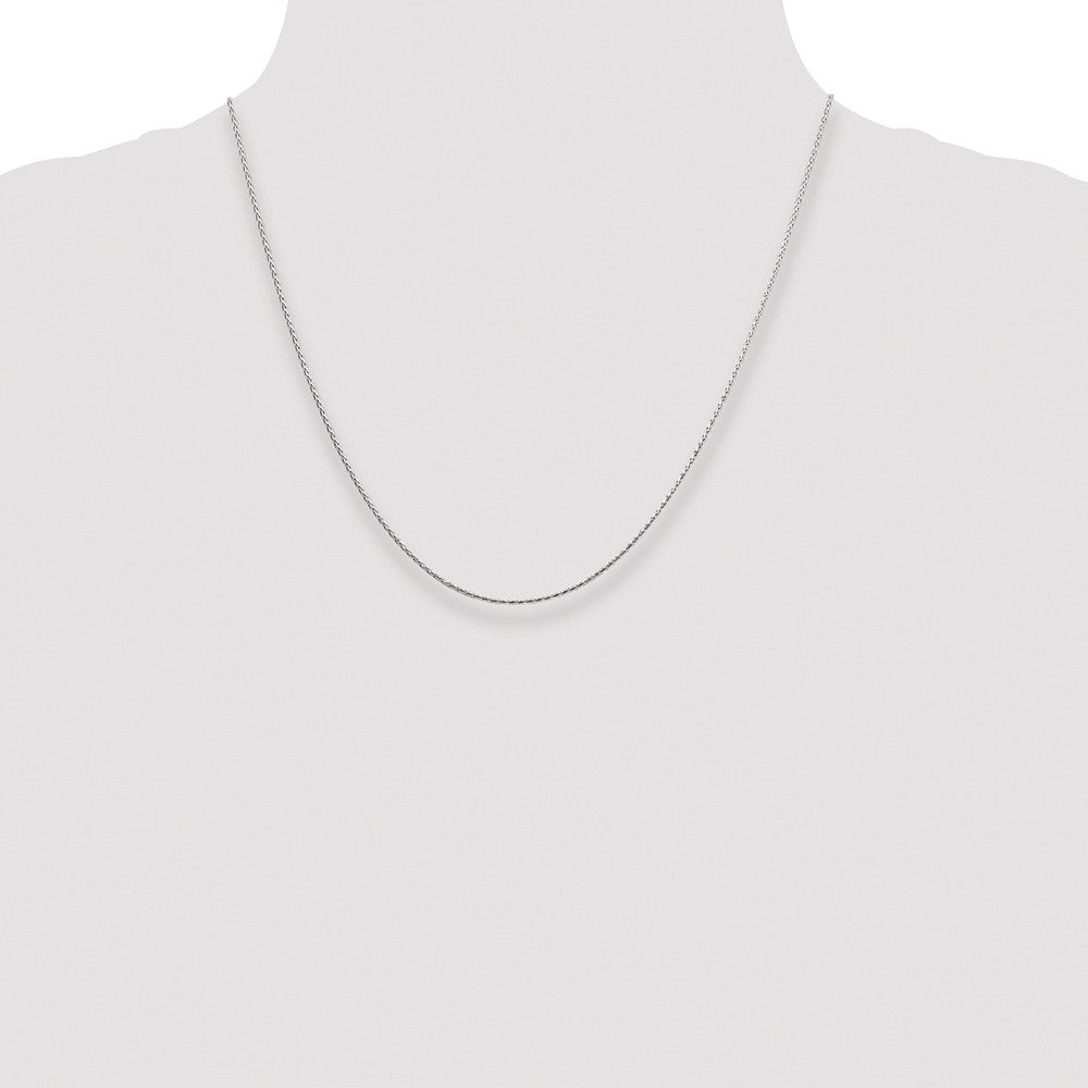 Sterling Silver Rhodium-plated 1.25mm Diamond-cut Round Spiga Chain