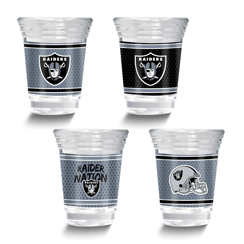 NFL Las Vegas Raiders 4-piece 2 oz. Shot Glass Set