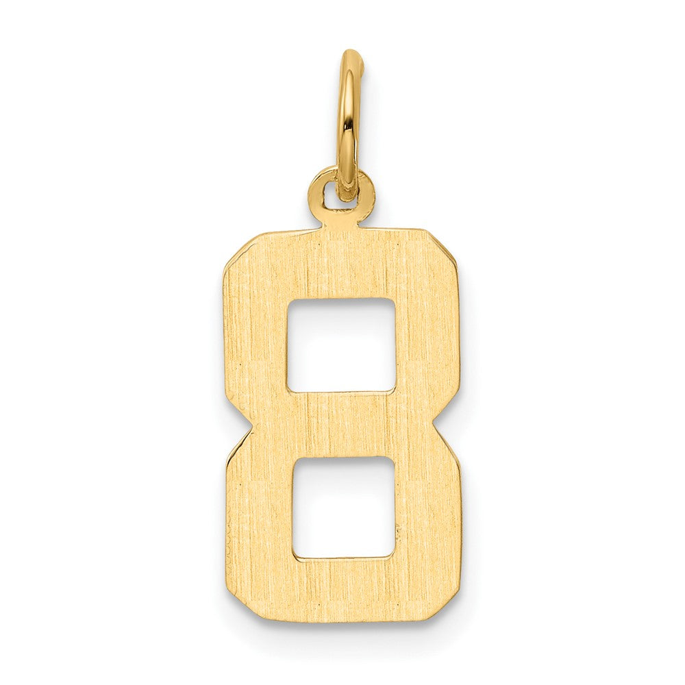 10k Medium Polished Number 8 Charm