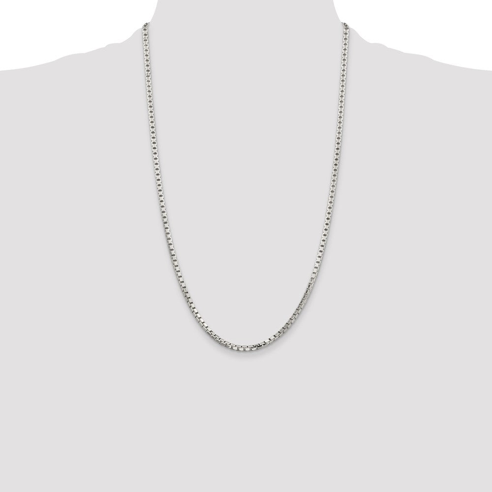 Sterling Silver 2.9mm 8 Sided Diamond-cut Box Chain
