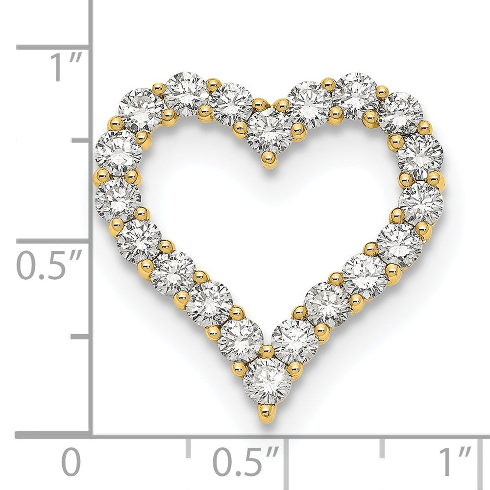 14k 2 carat Lab Grown Diamond VS/SI+ G+ Heart Chain Slide Pendant