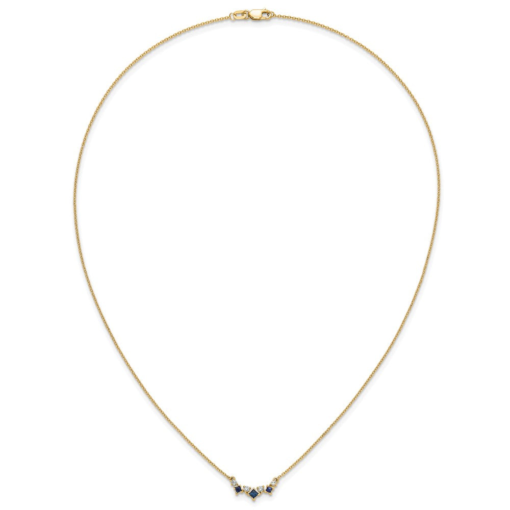 14k Sapphire and Diamond 18 inch Necklace