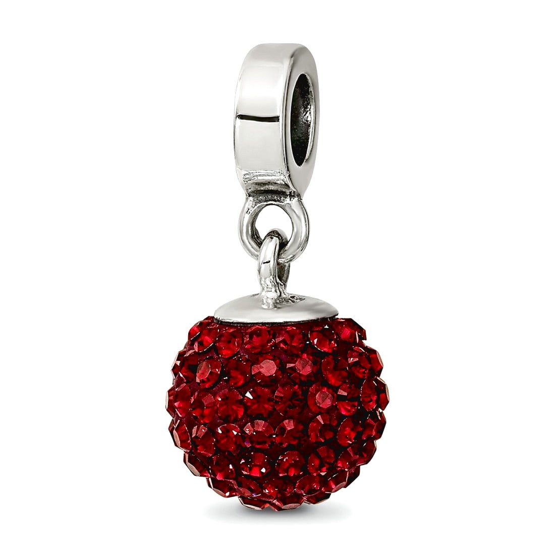 Sterling Silver Reflections June Red Preciosa Crystal Ball Dangle Bead