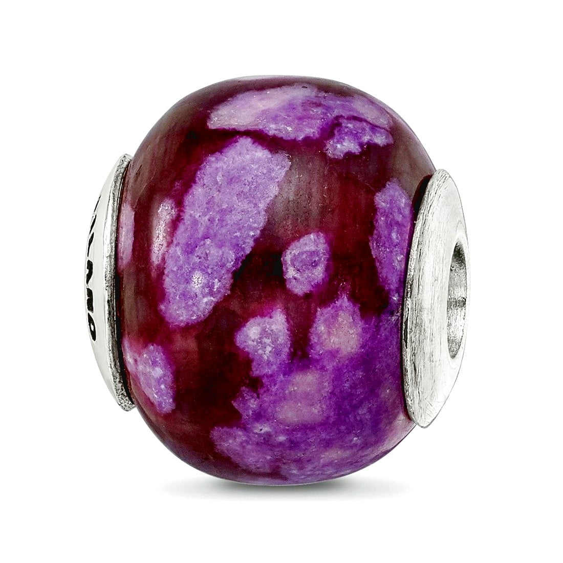 Sterling Silver Reflections Purple Magnesite Stone Bead
