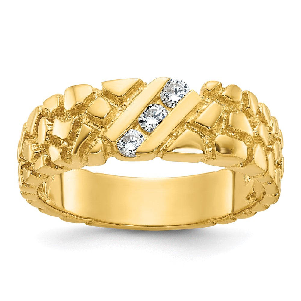 14k IBGoodman Men's 1/4 carat Diamond Nugget Complete Ring