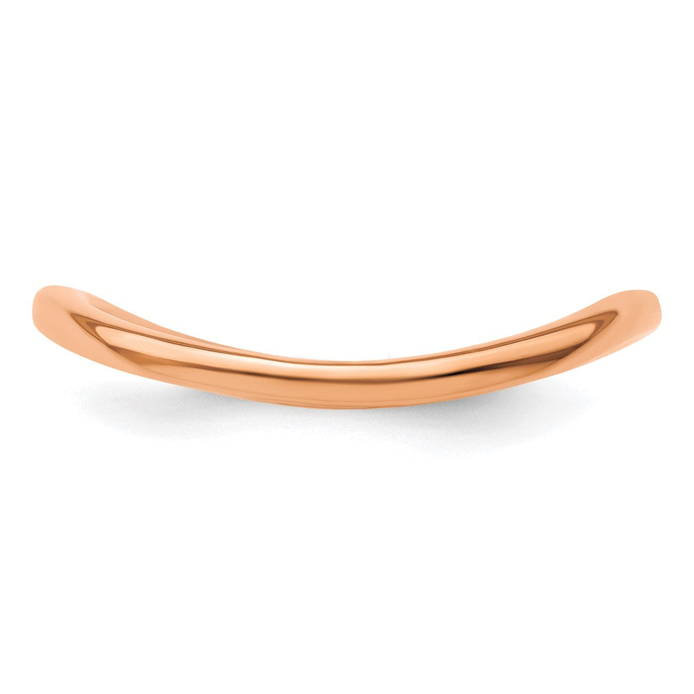 Sterling Silver Stackable Expressions Polished Pink-plated Wave Ring Size -10