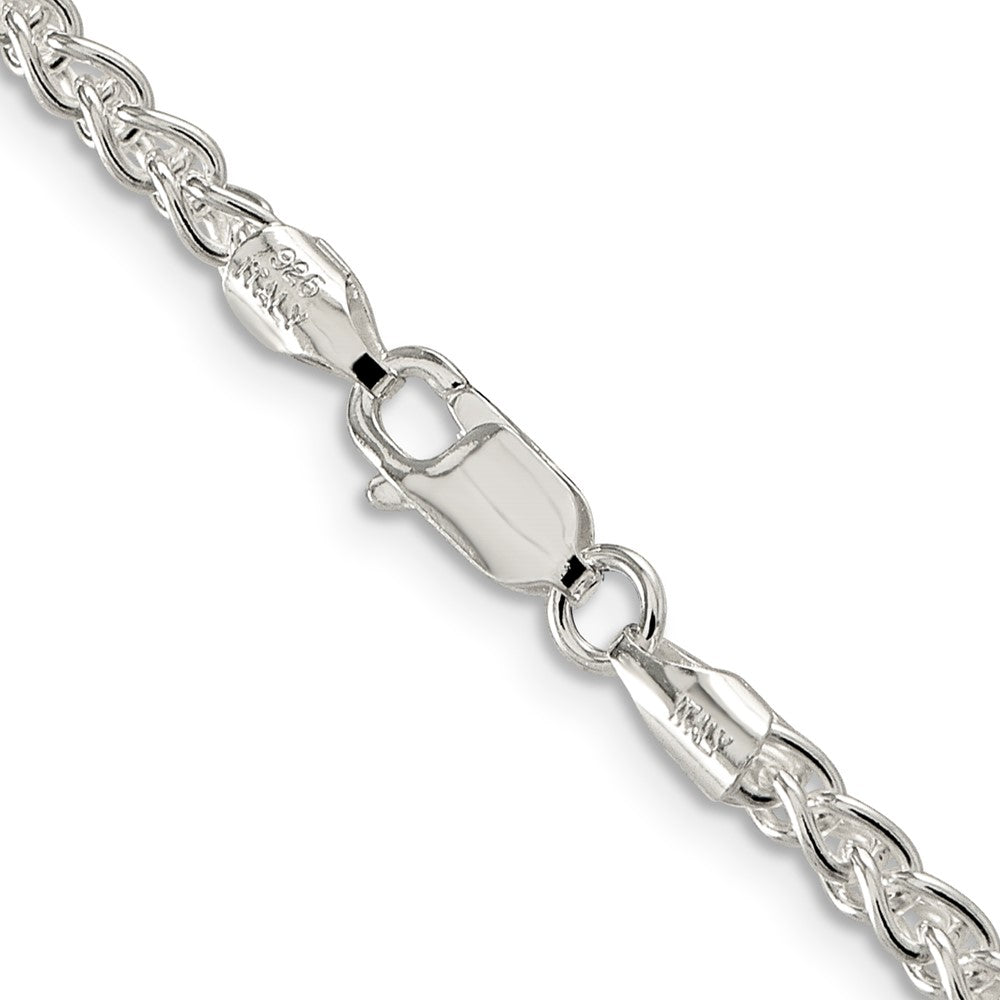 Sterling Silver 3mm Round Spiga Chain 20 Inches