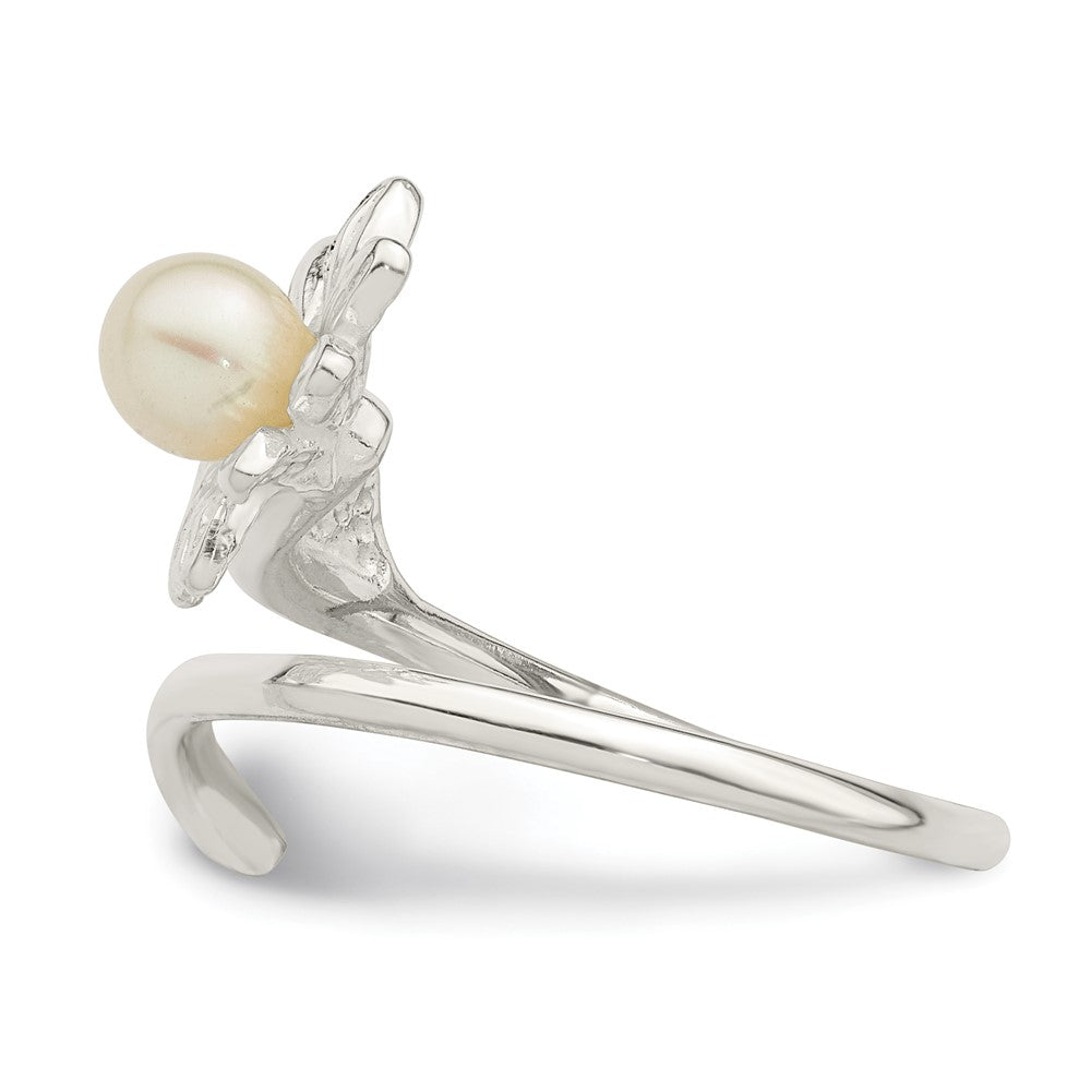 Sterling Silver Freshwater Cultured Pearl Flower Ring
