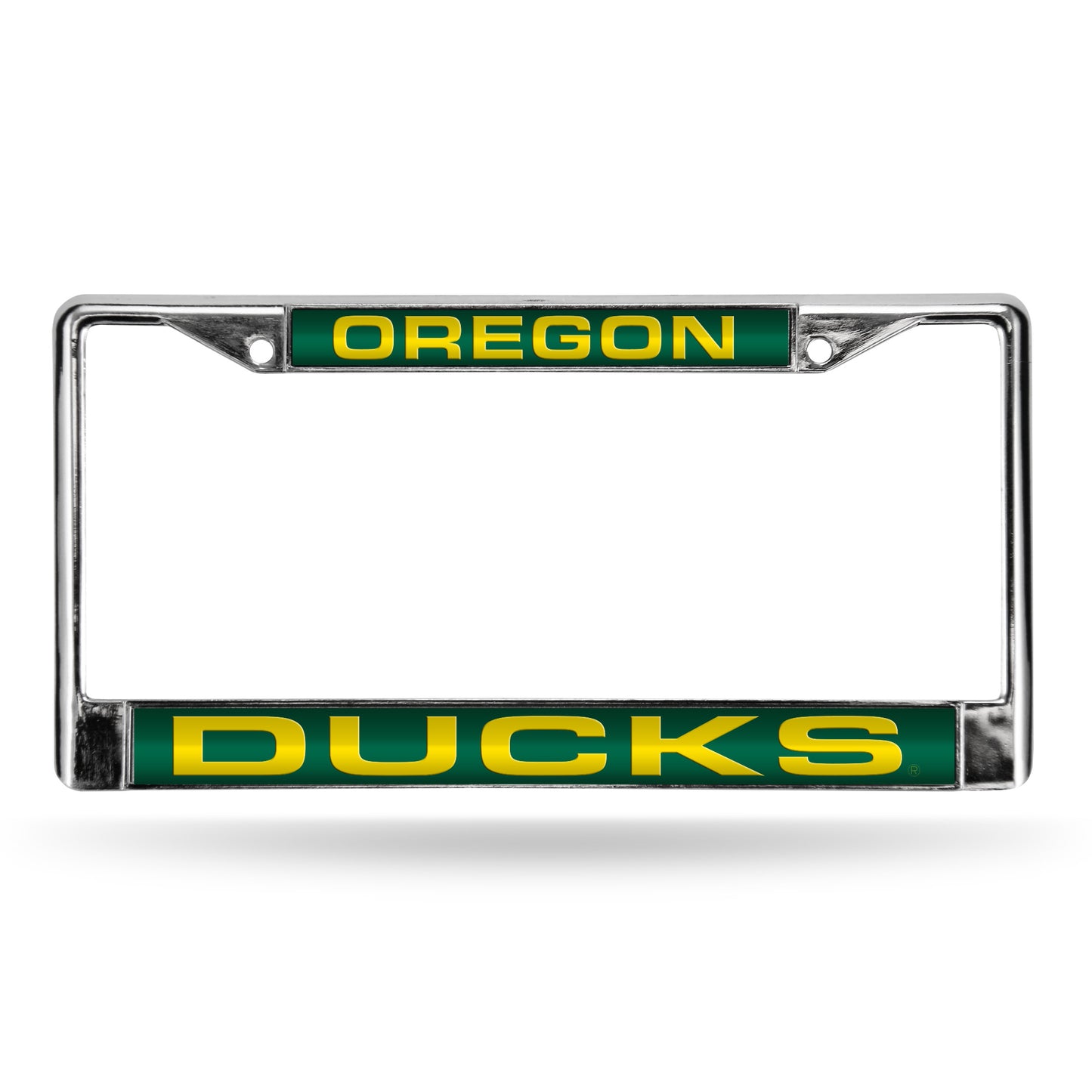 Collegiate U of Oregon Green Laser Chrome Acrylic License Plate Frame QGC7000