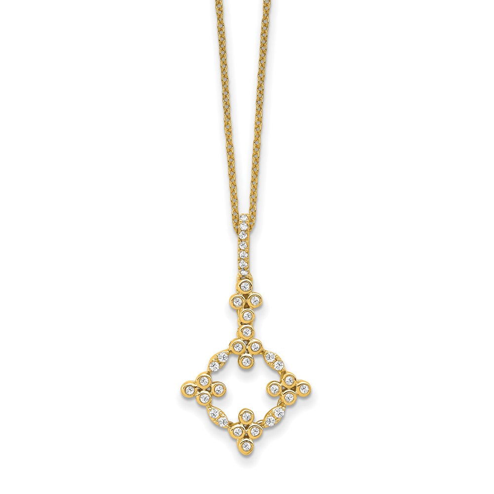 True Origin 14k 1/4 carat Lab Grown Diamond VS DEF 18 inch Bloom Floral Pendant Necklace