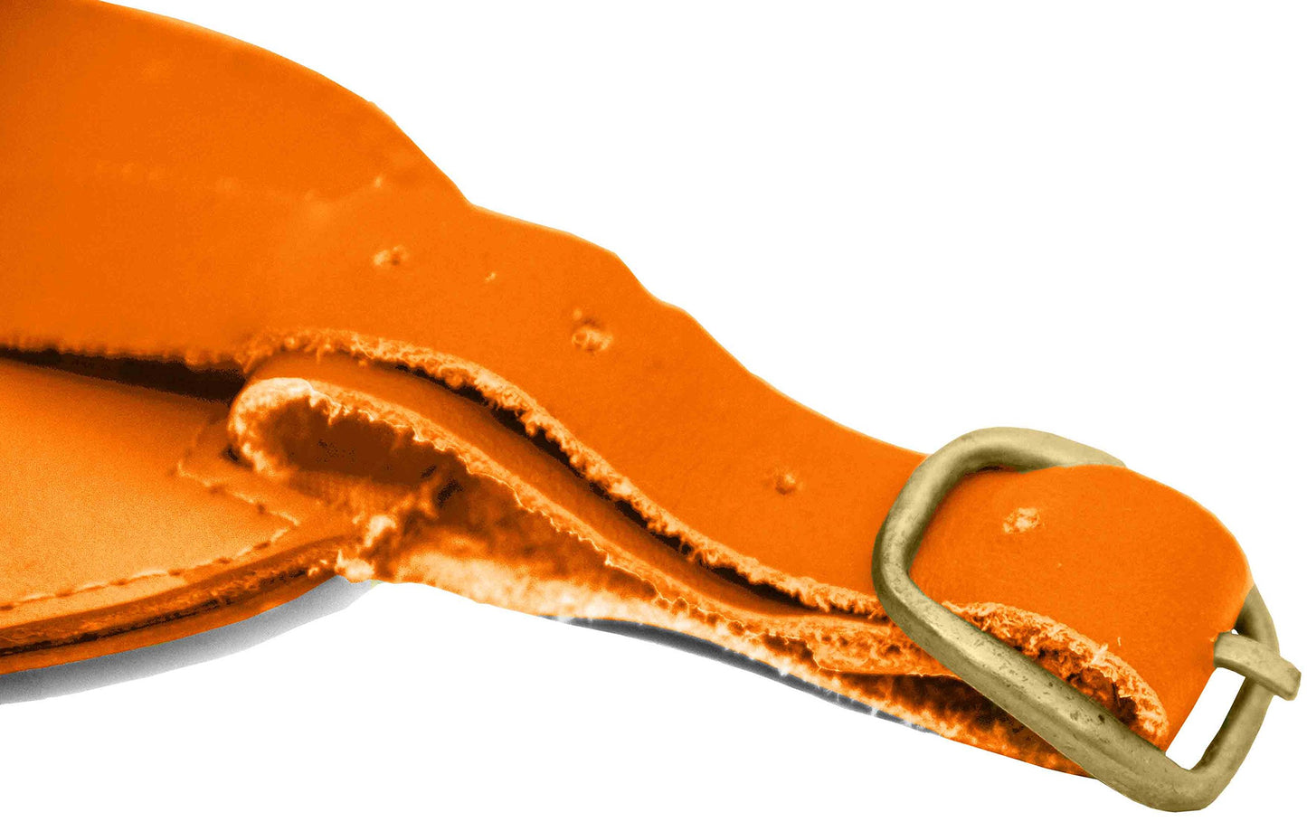 Orange Leather Luggage Tag with Buckle Strap QGM22551