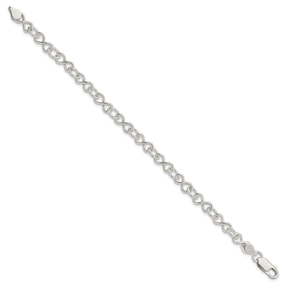 Sterling Silver Polished Fancy Link Bracelet 7.5 inches