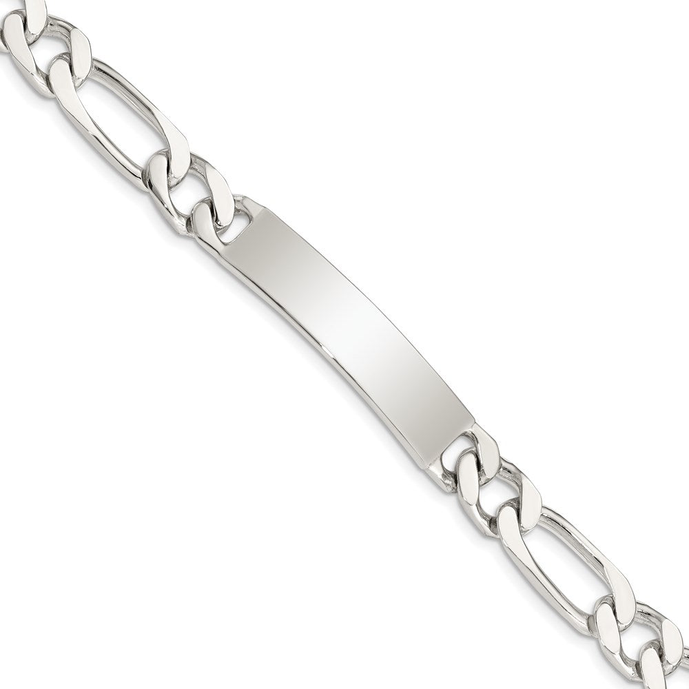 Sterling Silver 8.5inch Polished Engraveable Figaro Link ID Bracelet 8.5 inches