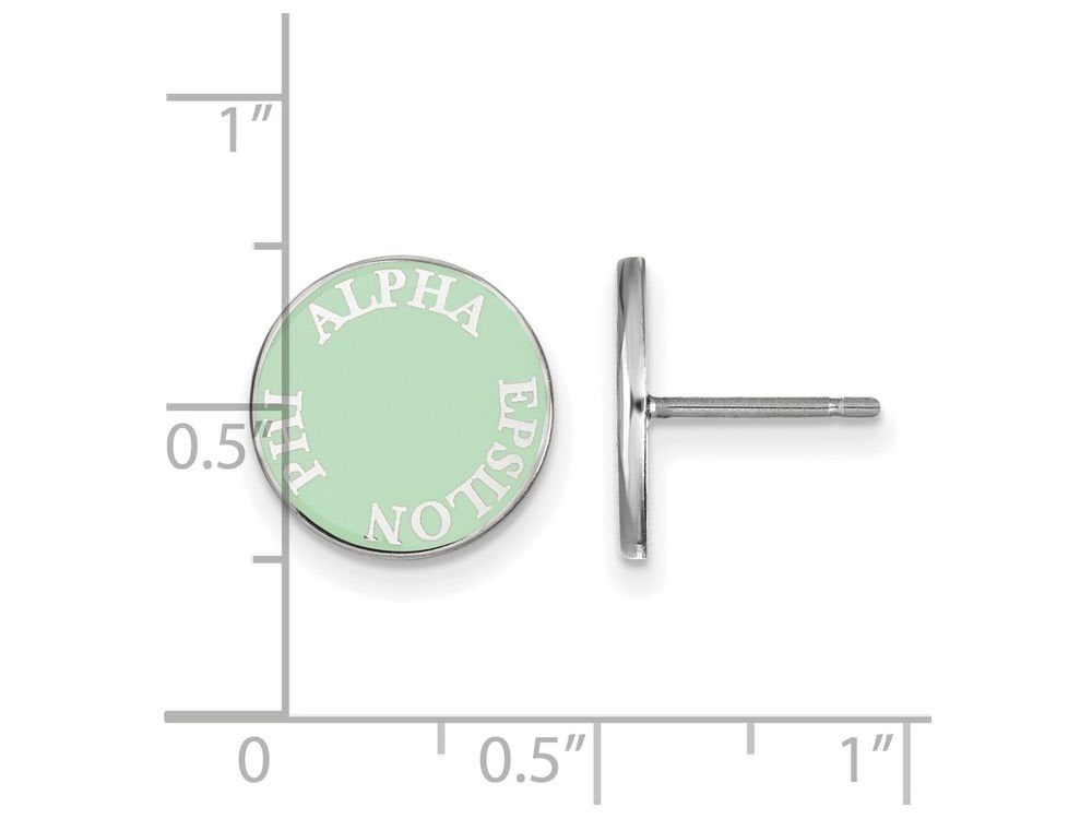 Sterling Silver Official Licensed Greek Sororities Alpha Epsilon Phi Enameled Post Earrings