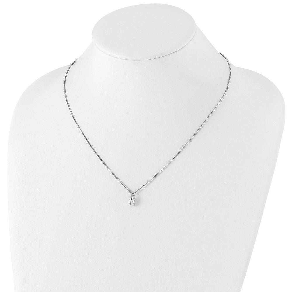 White Ice Sterling Silver Rhodium-plated 18 Inch Diamond Teardrop Necklace with 2 Inch Extender 18 Inches