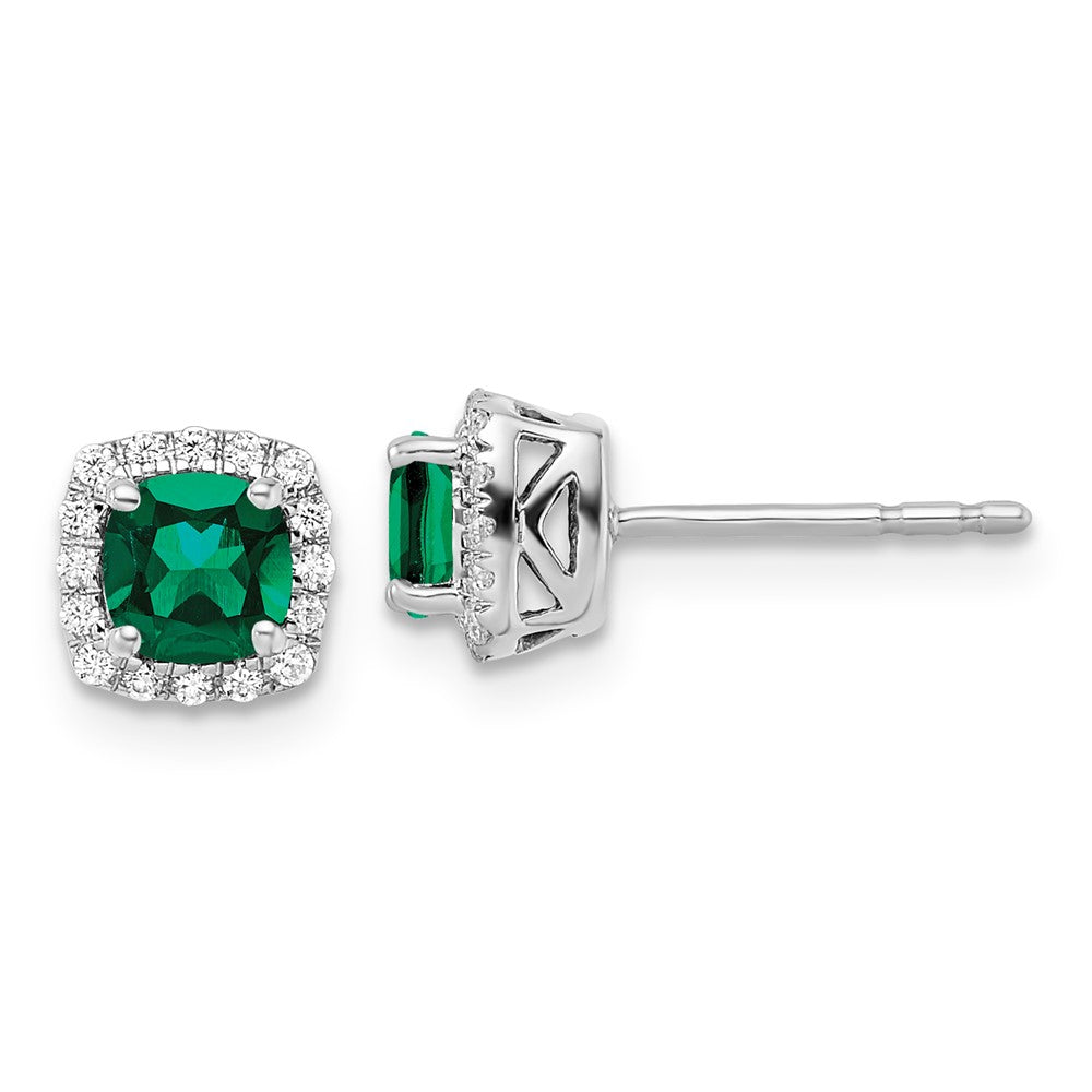 10kw ANT Created Emerald and Diamond Earring