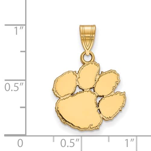 14k Gold LogoArt Clemson University Tiger Paw Medium Pendant Q4Y003CU