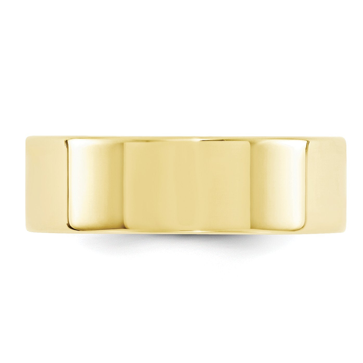 10k Yellow Gold 7mm Standard Weight Flat Comfort Fit Wedding Band Size 8.5