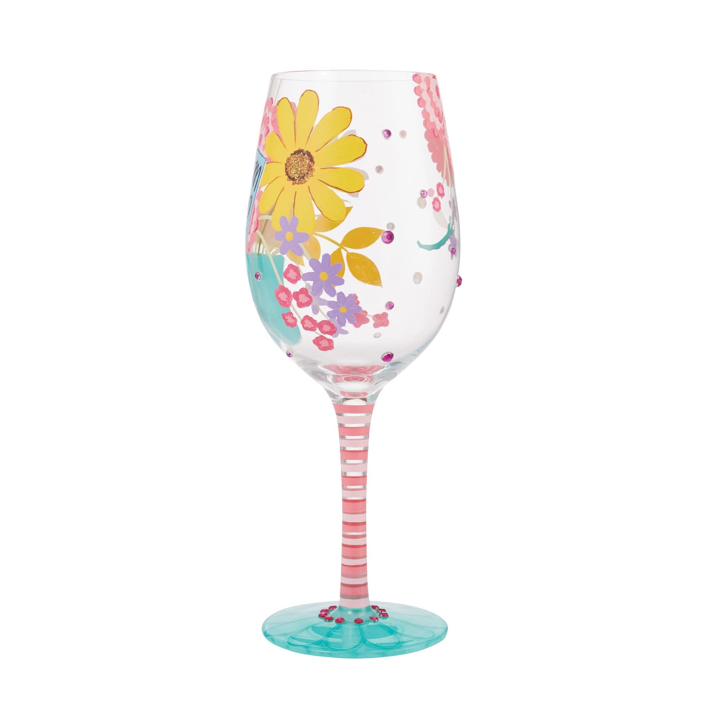 Enesco Lolita Best Mom Ever Wine Glass, 9.05 Inch, Multicolor, 15 oz