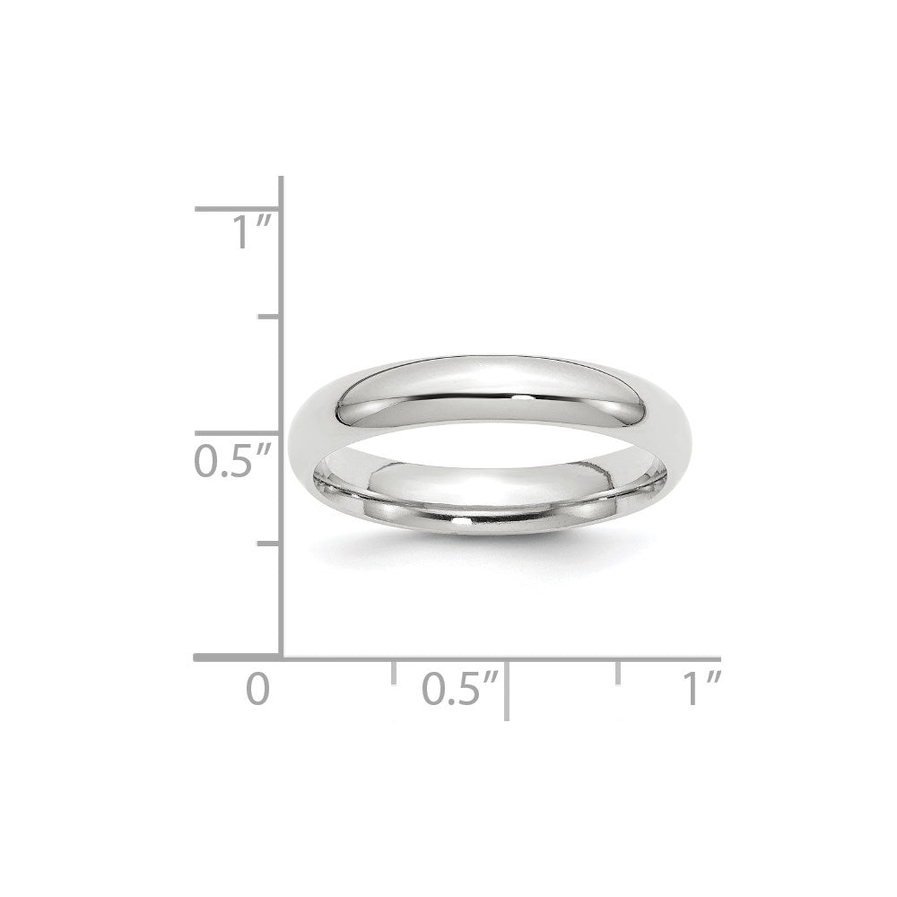 10k White Gold 4mm Standard Weight Comfort Fit Wedding Band Size 14