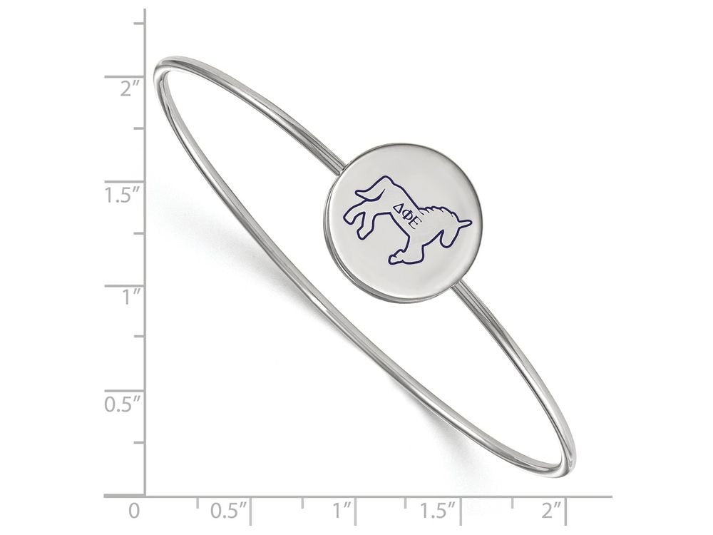 Sterling Silver Official Licensed Greek Sororities Delta Phi Epsilon (???) Enameled Slip-on Bangle
