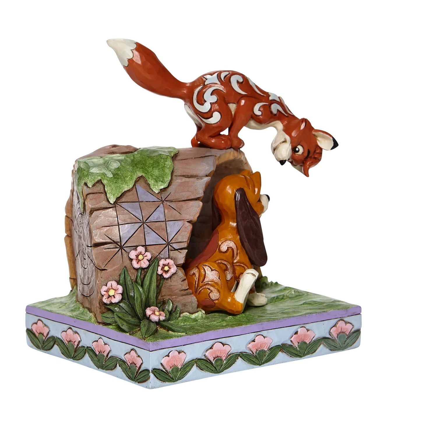 Jim Shore Disney Traditions 6008077 Fox and Hound On Log Figurine 5.75" H