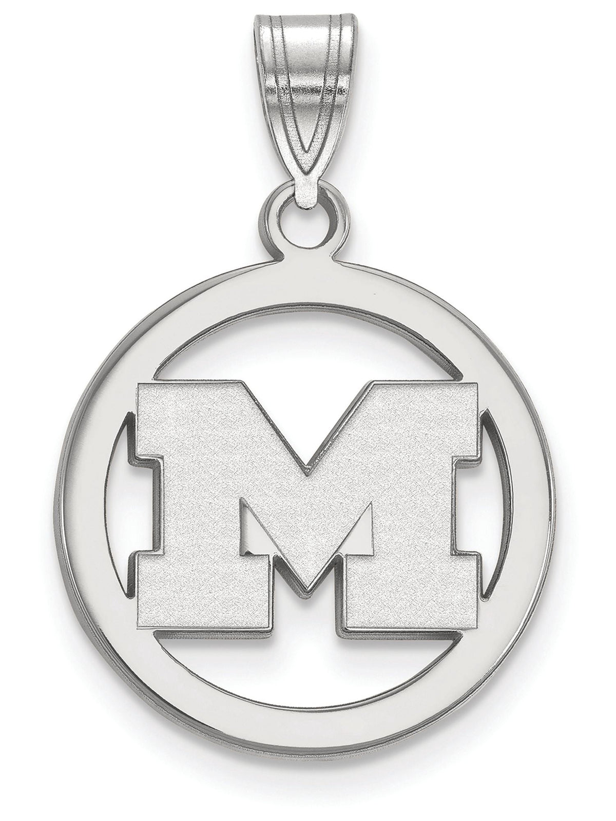 LogoArt Sterling Silver Michigan (univ Of) Sm Pendant Necklace in Circle Female Adult