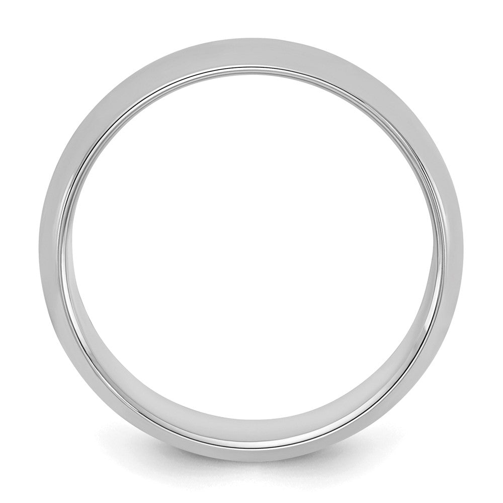 Sterling Silver Rhodium-plated 6mm Half Round Size 13.5 Band