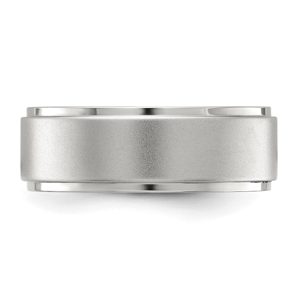 Chisel Stainless Steel Polished with Brushed Center 8mm Band Size - 10.5