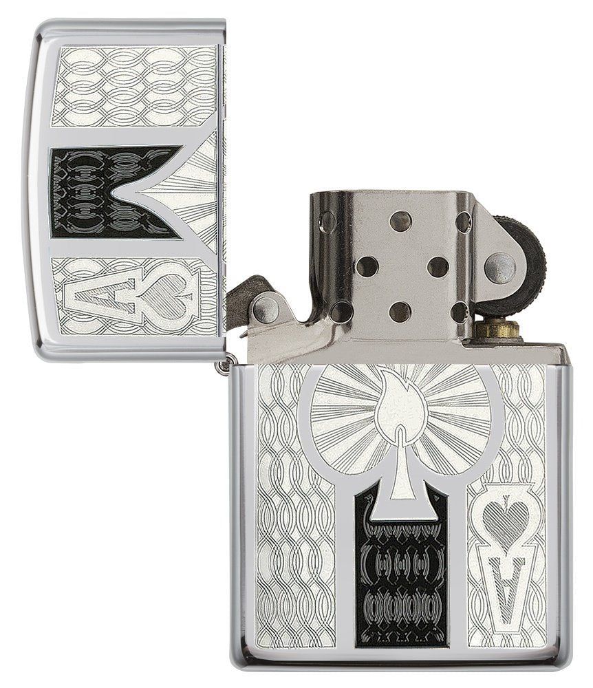 Zippo High Polish Chrome Spade Pocket Lighter