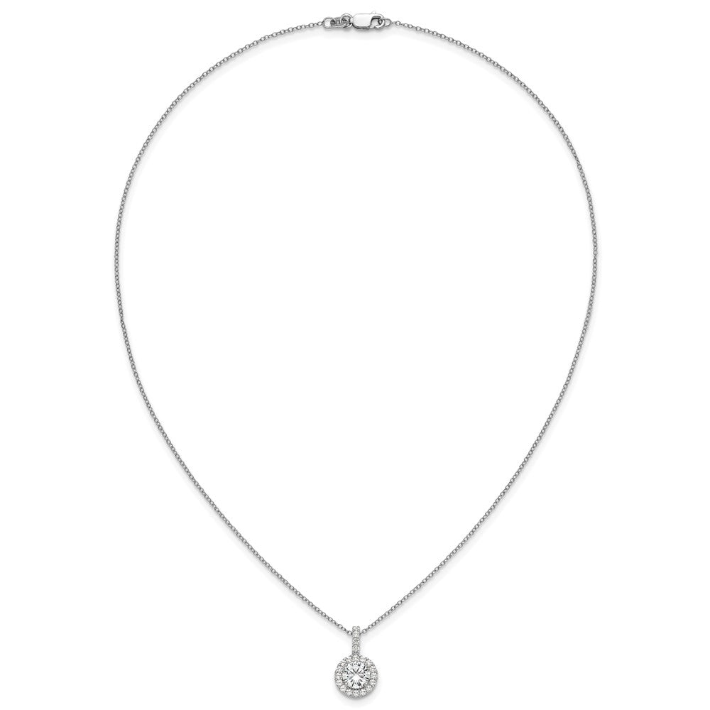 Sterling Silver Rhodium-plated Diamonore Halo 18inch Chain
