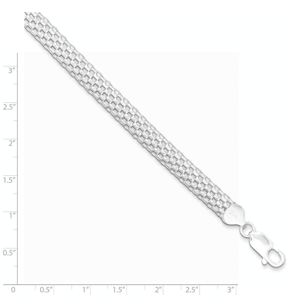 Sterling Silver 8mm Mesh Bracelet 7 inches