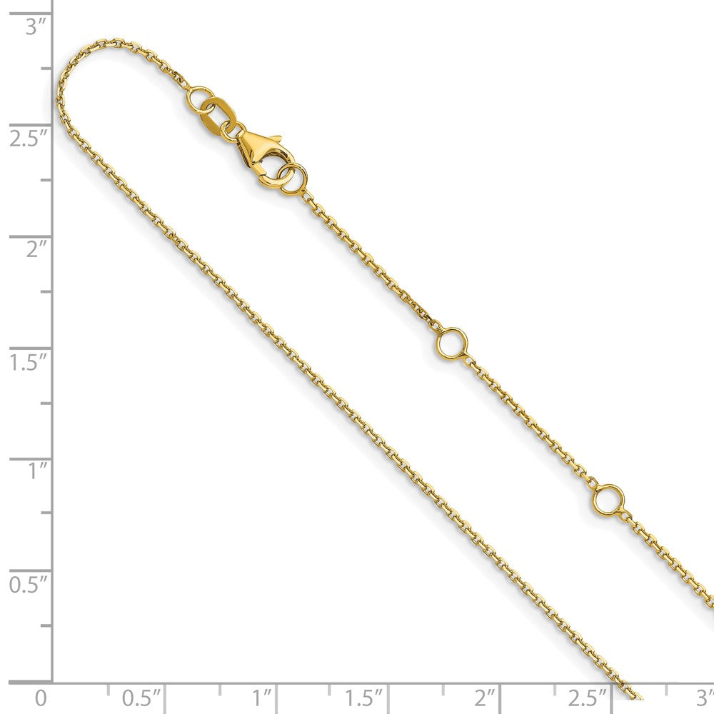14k 1.1mm D/C Square Cable 1in+1in Adjustable Chain