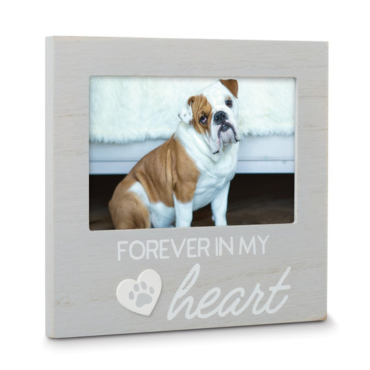 Grey Wooden FOREVER IN MY HEART Pet Memorial Remembrance 4x6 Photo Frame Q-GM20983