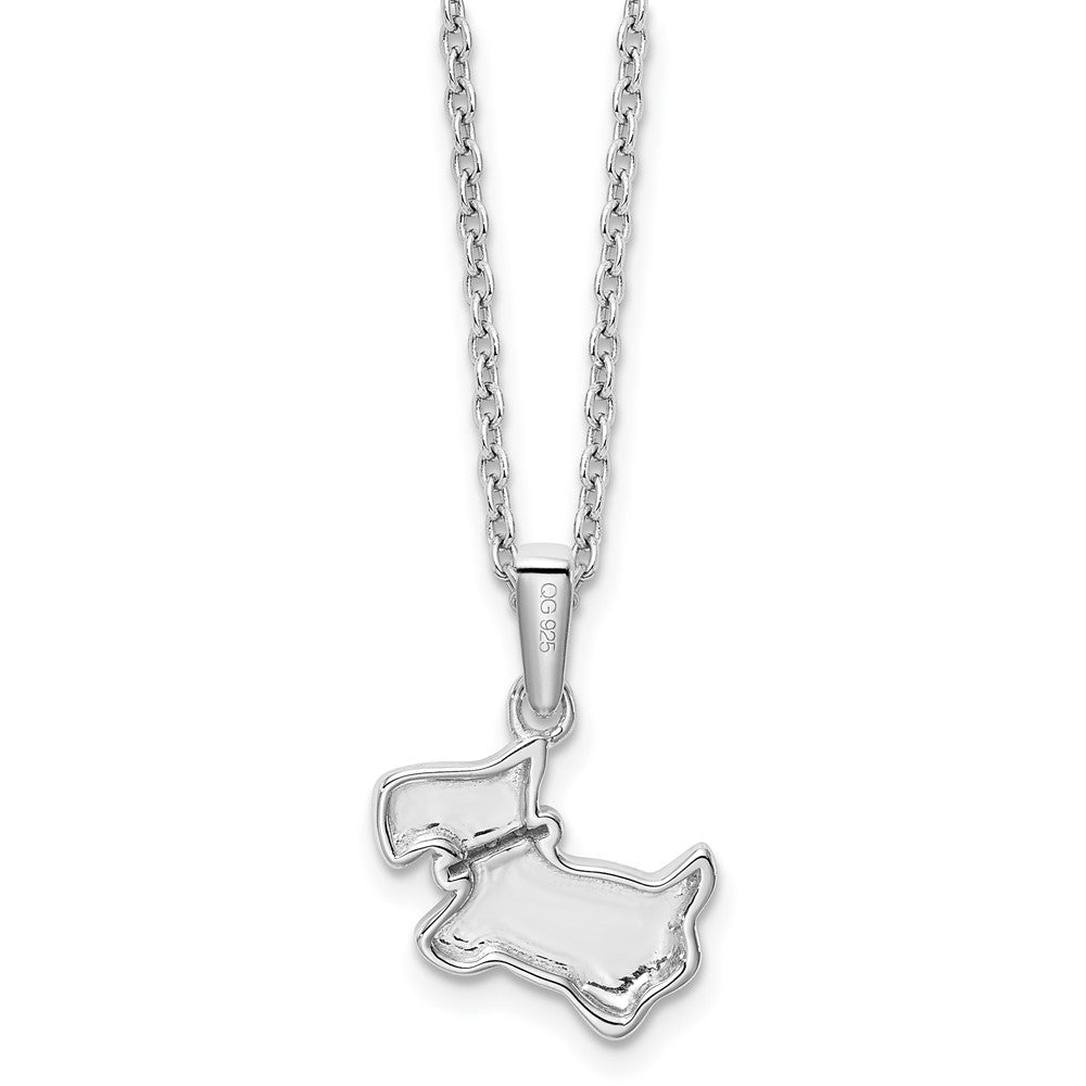 White Ice Sterling Silver Rhodium-plated 18 Inch Diamond Dog Necklace with 2 Inch Extender 18 Inches