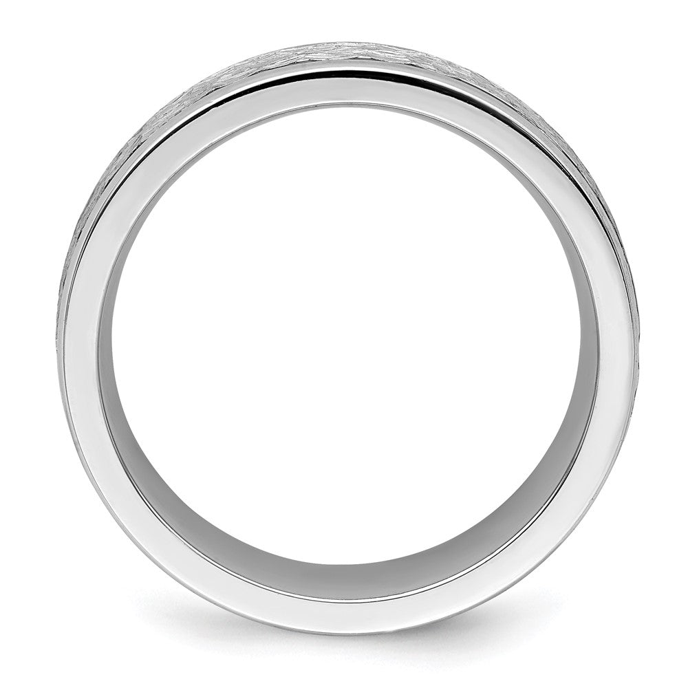 Cobalt Brushed and Polished Hammered Center 7mm Band Size - 9