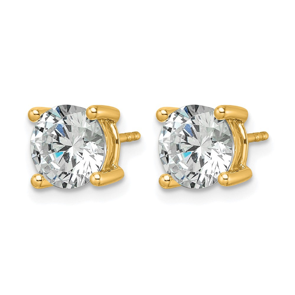 14k 3 carat Lab Grown Diamond VS/SI+ G+ Round Complete Four Prong Heavyweight Stud Earrings