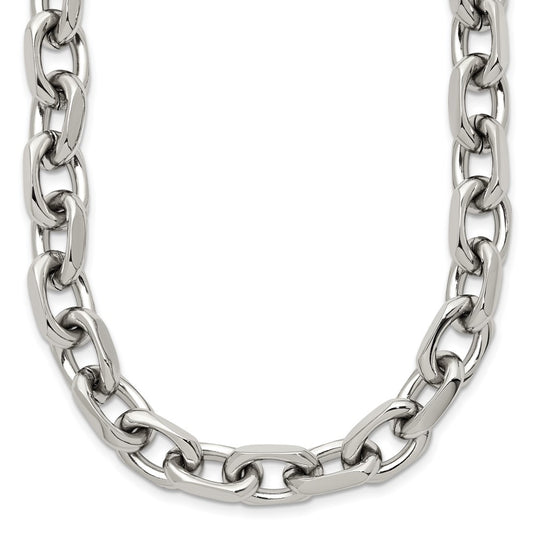 Stainless Steel Polished 8.5mm 24in Cable Chain