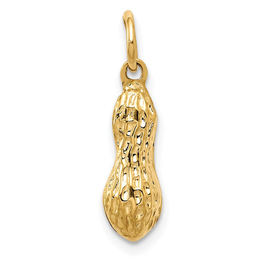 14k 3D Peanut Charm Yellow Gold