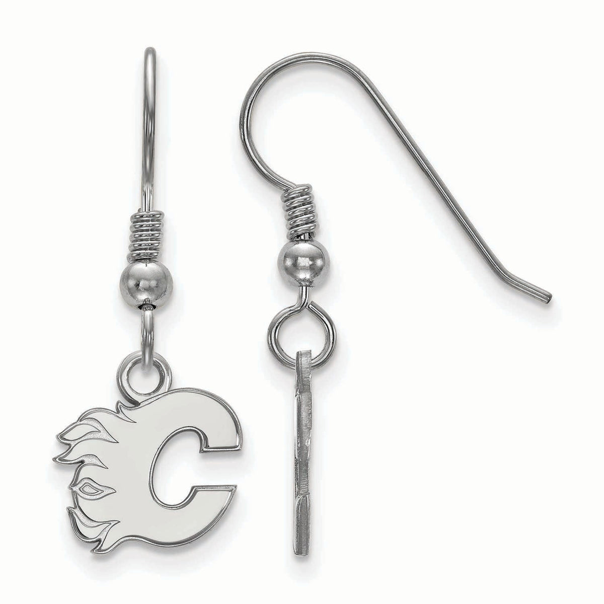 Sterling Silver NHL Calgary Flames XS Dangle Earrings
