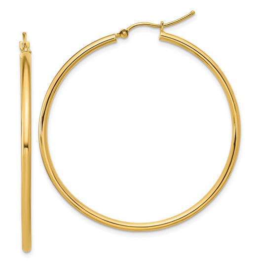10K Polished Hinged Hoop Earrings