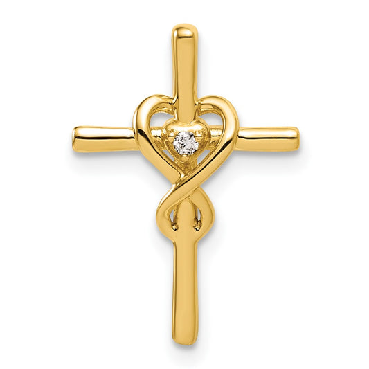 10ky Diamond Cross Pendant