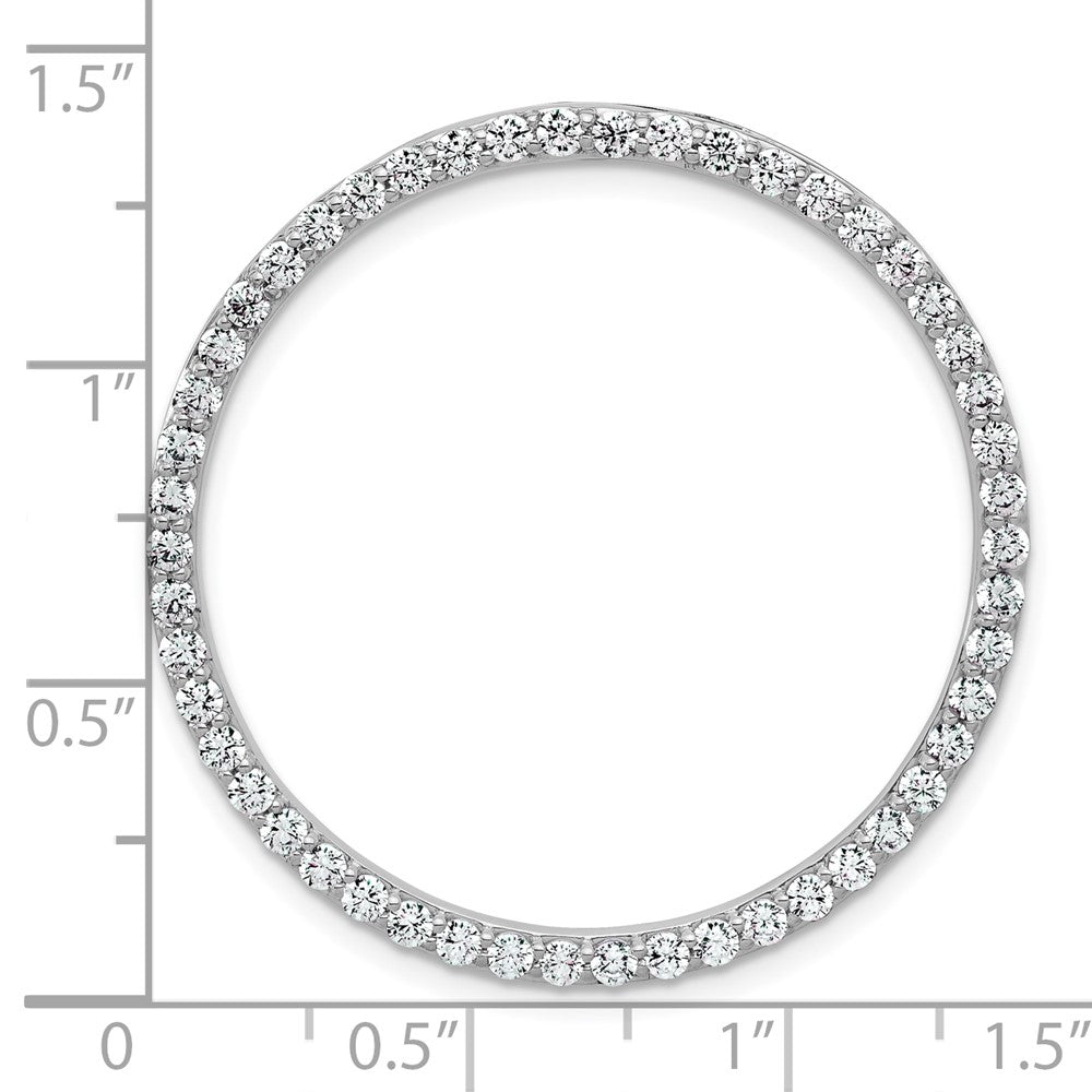 14k White Gold 1 1/2 carat Lab Grown Diamond VS/SI+ G+ Complete Circle Chain Slide Pendant