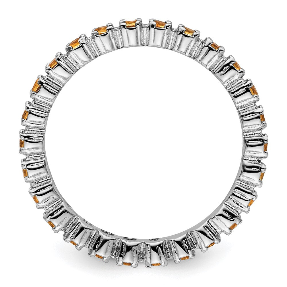 Sterling Silver Stackable Expressions Citrine Ring Size -10