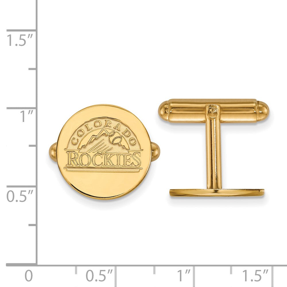 Sterling Silver Gold Plated Major League Baseball LogoArt Colorado Rockies Cuff Links