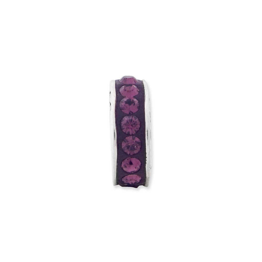 Sterling Silver Reflections Feb Single Row Preciosa Crystal Bead