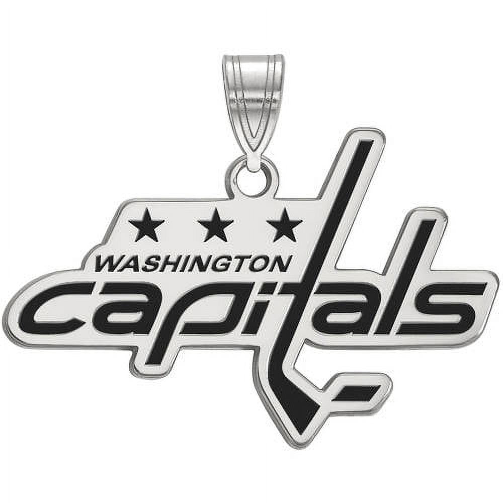 LogoArt NHL Washington Capitals Sterling Silver Large Enamel Pendant